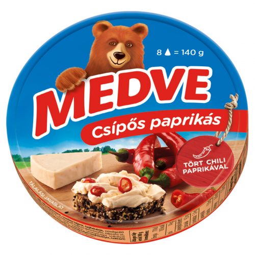 Medve ömlesztett sajt,  csípős paprikás, 140 g