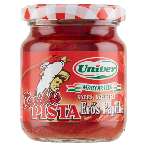 Univer "Karikás Pista",  nyers, szeletelt erős paprika, piros