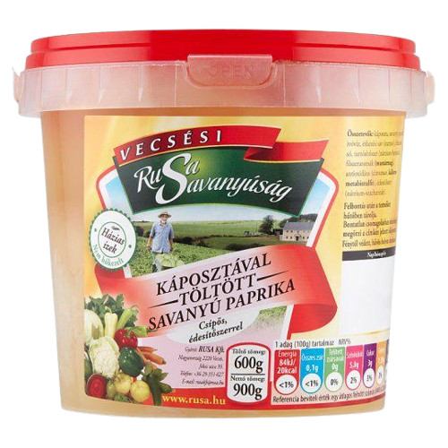 Savanyúkáposztával töltött paprika, csipős, 600 g