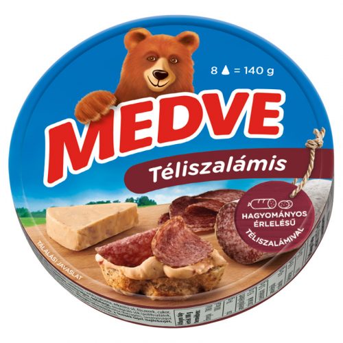 Medve ömlesztett sajt,  téli szalámis, 140 g